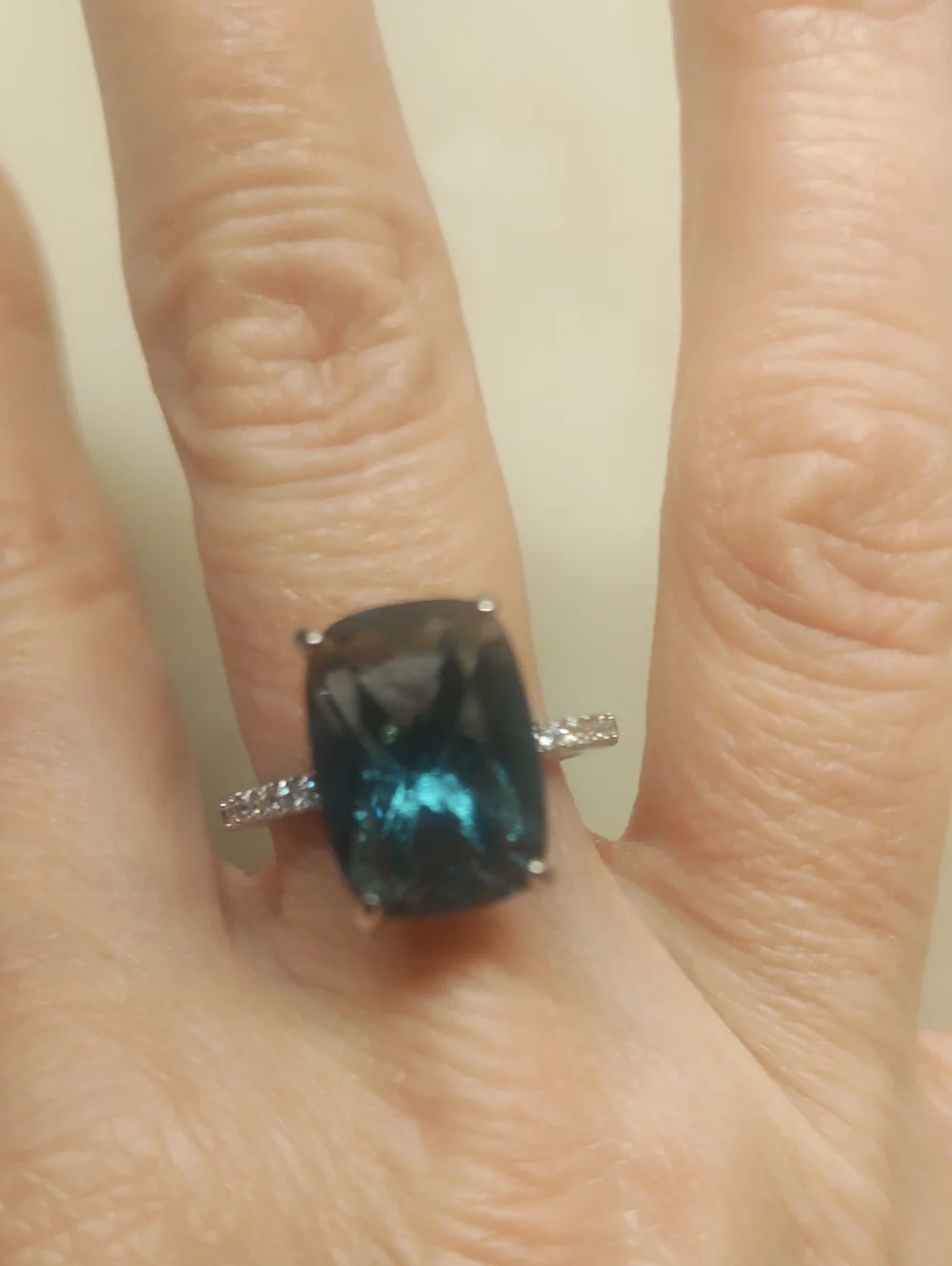 BOGO! NEW! Teal Blue CZ Ring Size 7